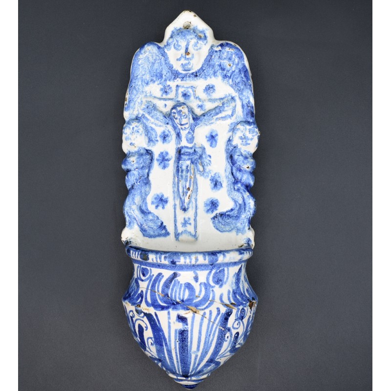 Benditera de Muel del siglo XVII azul de influencia catalana