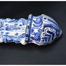 Benditera de Muel del siglo XVII azul de influencia catalana