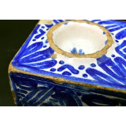 Salero Serie espiral cermaica azul siglo XVI