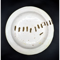Plato cerámica de Ribesalbes policromo puente y cipreses