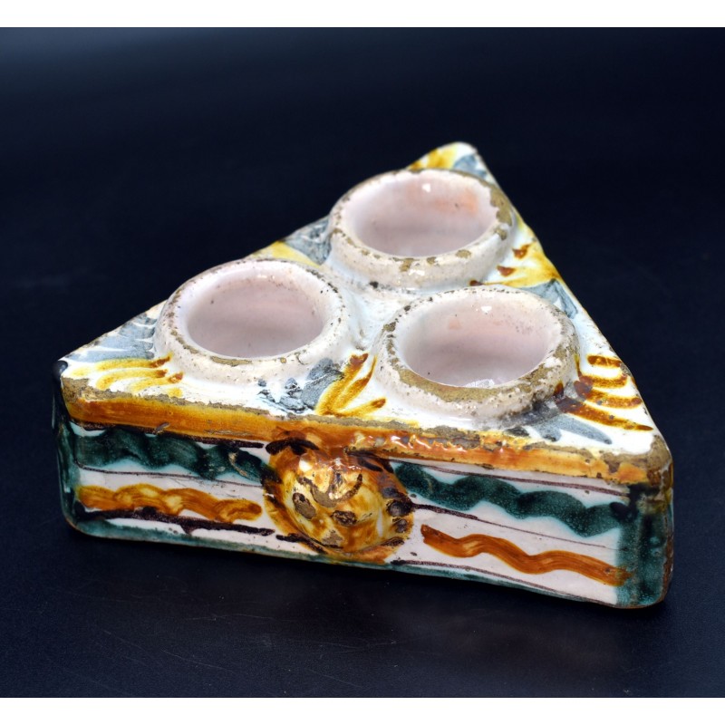 Salero triangular ceramica antigua de Almazán