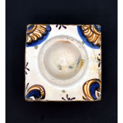 Salero serie TRICOLOR de Talavera siglo XVII