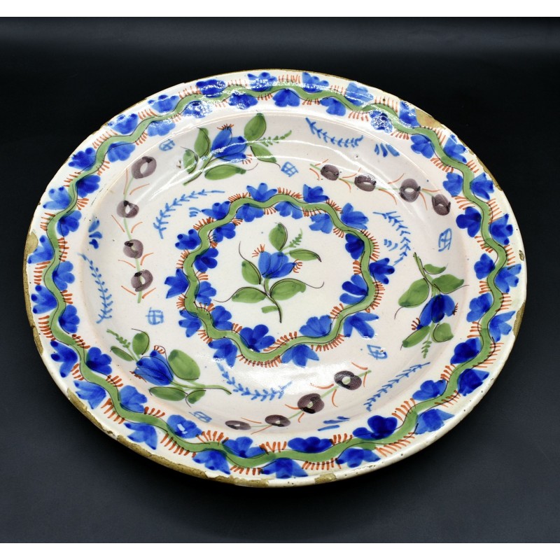 Plato antiguo cerámica de Onda siglo XIX