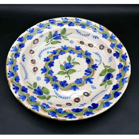 Plato antiguo cerámica de Onda siglo XIX