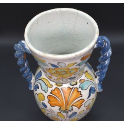 Jarra de cerámica de Talavera Polícroma asas trenzadas