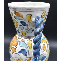 Jarra de cerámica de Talavera Polícroma asas trenzadas