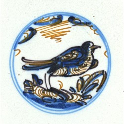 Plato Tricolor Figurativo cerámica de Talavera siglo XVII