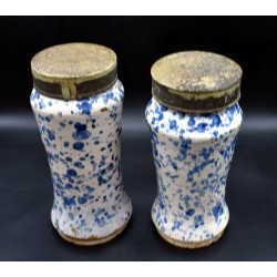 Pareja botes de farmacia Talavera jaspeada