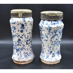 Pareja botes de farmacia Talavera jaspeada