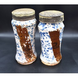 Pareja botes de farmacia Talavera jaspeada