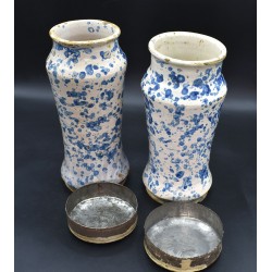 Pareja botes de farmacia Talavera jaspeada