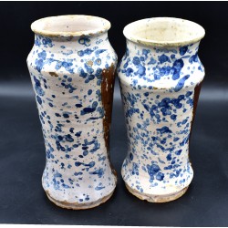 Pareja botes de farmacia Talavera jaspeada