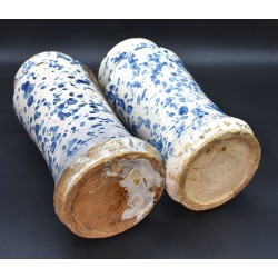 Pareja botes de farmacia Talavera jaspeada