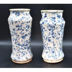 Pareja botes de farmacia Talavera jaspeada