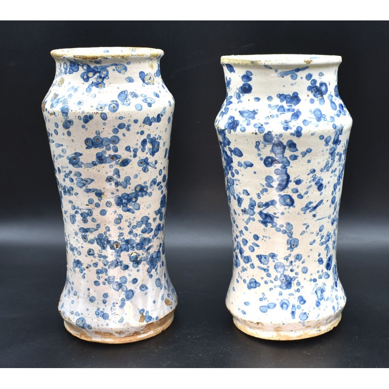 Pareja botes de farmacia Talavera jaspeada