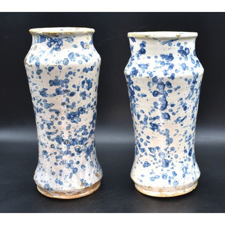 Pareja botes de farmacia Talavera jaspeada