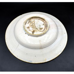 Gran Plato cerámica de Teruel garza Siglo XVII