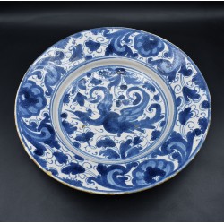 Gran Plato cerámica de Teruel garza Siglo XVII