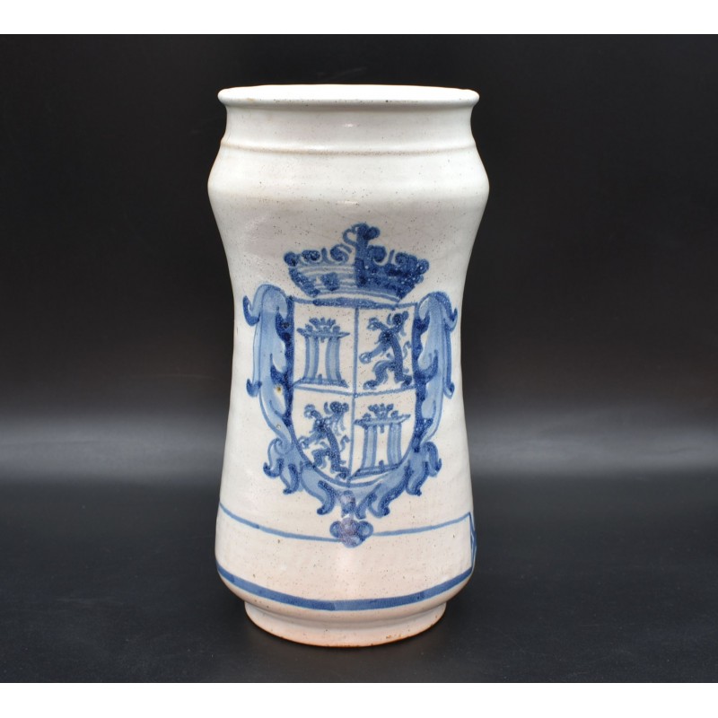 Albarelo de ceramica Talavera con escudo real