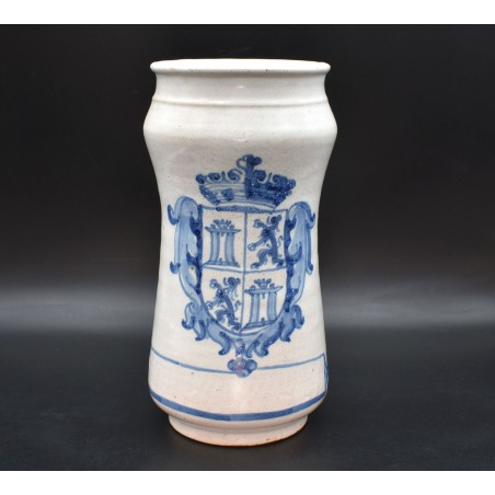 Albarelo de ceramica Talavera con escudo real