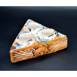 Salero de cerámica tricolor de Almazán s. XVII