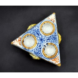 Salero Tricolor cerámica de Talavera siglo XVII