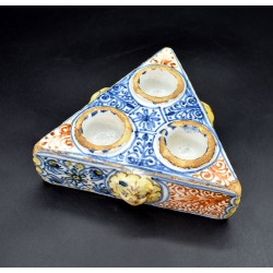 Salero Tricolor cerámica de Talavera siglo XVII