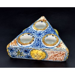 Salero Tricolor cerámica de Talavera siglo XVII