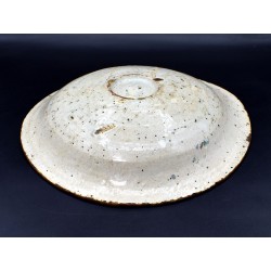 Gran Plato verde manganeso ceramica Almazán