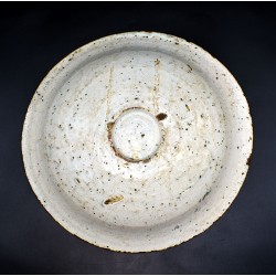 Gran Plato verde manganeso ceramica Almazán