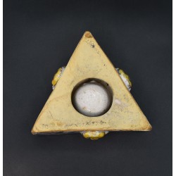 Salero triangular tricolor Talavera siglo XVII