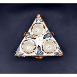 Salero tricolor cerámica de Almazán del XVII