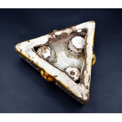 Salero tricolor cerámica de Almazán del XVII