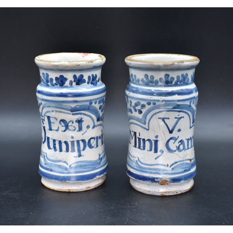 Tarros de botica pot pindoler siglo XVIII