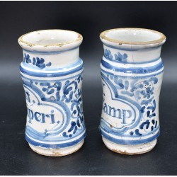 Tarros de botica pot pindoler siglo XVIII