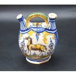 Botijo de ceramica Triana policroma siglo XIX