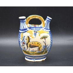Botijo de ceramica Triana policroma siglo XIX