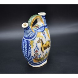 Botijo de ceramica Triana policroma siglo XIX