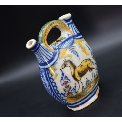 Botijo de ceramica Triana policroma siglo XIX