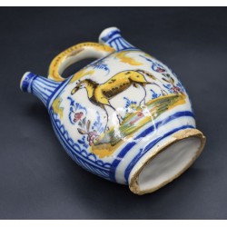 Botijo de ceramica Triana policroma siglo XIX