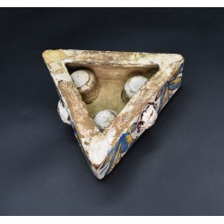 Especiero tricolor cerámica de Almazán del XVII