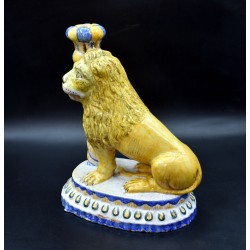 Pareja de Leones candelero siglo XVIII Talavera