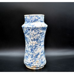 Albarelo azul jaspeado de Talavera s. XVI