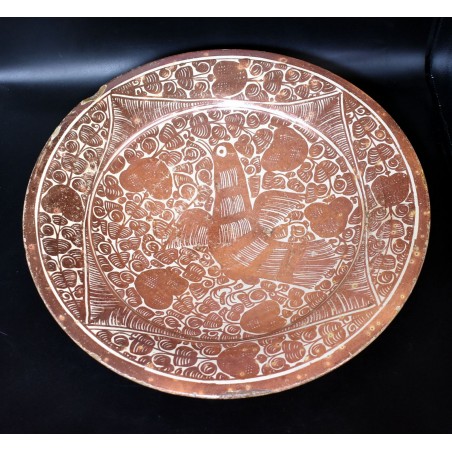 copy of Plato de Manises Pardalot con flores rayadas siglo XVII