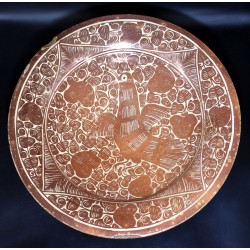 copy of Plato de Manises Pardalot con flores rayadas siglo XVII