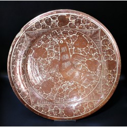 copy of Plato de Manises Pardalot con flores rayadas siglo XVII
