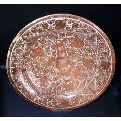 copy of Plato de Manises Pardalot con flores rayadas siglo XVII
