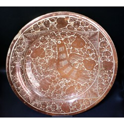 copy of Plato de Manises Pardalot con flores rayadas siglo XVII