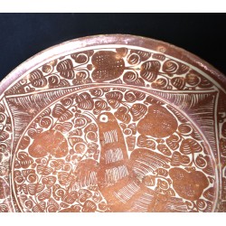 copy of Plato de Manises Pardalot con flores rayadas siglo XVII