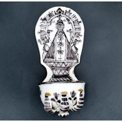 Benditera de Talavera siglo XIX manganeso